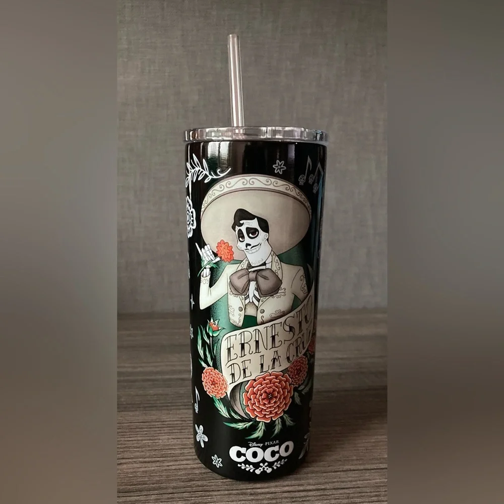 Disney Coco Ernesto De La Cruz 17oz tumbler with straw